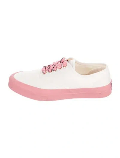 Pre-owned Maison Kitsuné Canvas Colorblock Pattern Sneakers In Pink