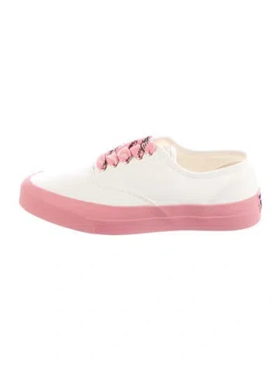 Pre-owned Maison Kitsuné Canvas Colorblock Pattern Sneakers In Pink