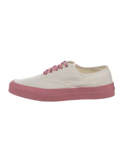 Pre-owned Maison Kitsuné Canvas Colorblock Pattern Sneakers In Pink