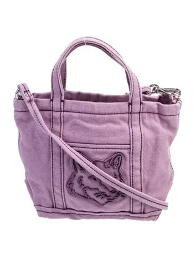 Pre-owned Maison Kitsuné Canvas Crossbody Bag In Purple