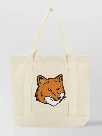 MAISON KITSUNÉ CANVAS FOX HEAD TOTE BAG