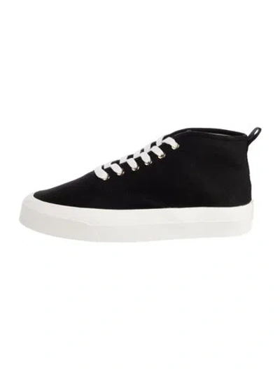 Pre-owned Maison Kitsuné Canvas Printed Sneakers In Black