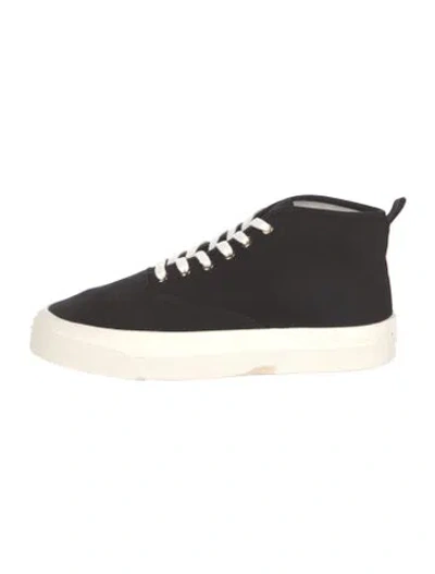 Pre-owned Maison Kitsuné Canvas Sneakers In Black