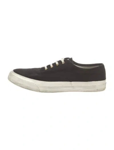 Pre-owned Maison Kitsuné Canvas Sneakers In Black