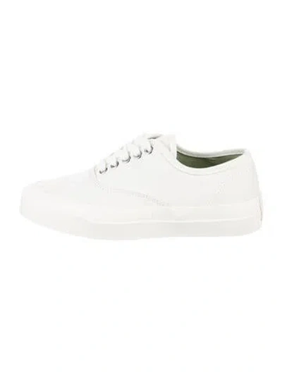 Pre-owned Maison Kitsuné Canvas Sneakers In White