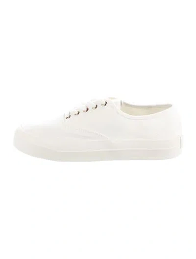 Pre-owned Maison Kitsuné Canvas Sneakers In White