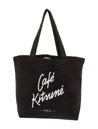 Pre-owned Maison Kitsuné Canvas Tote In Black
