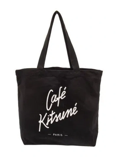 Pre-owned Maison Kitsuné Canvas Tote In Black