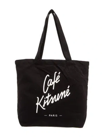 Pre-owned Maison Kitsuné Canvas Tote In Black