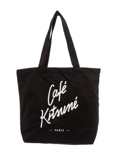 Pre-owned Maison Kitsuné Canvas Tote In Black