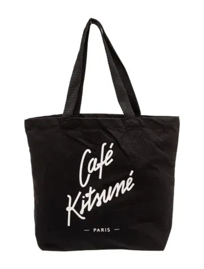 Pre-owned Maison Kitsuné Canvas Tote In Black