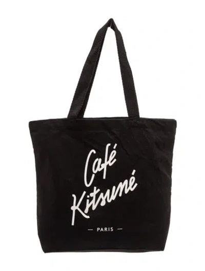 Pre-owned Maison Kitsuné Canvas Tote In Black