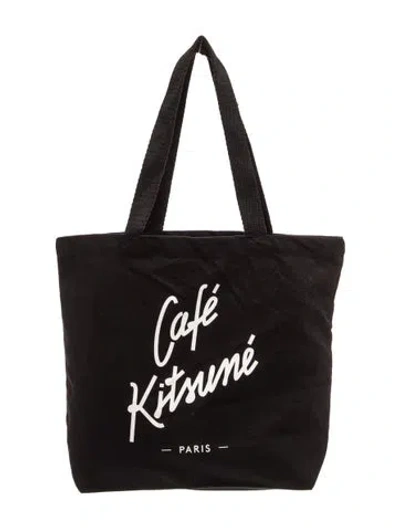 Pre-owned Maison Kitsuné Canvas Tote In Black