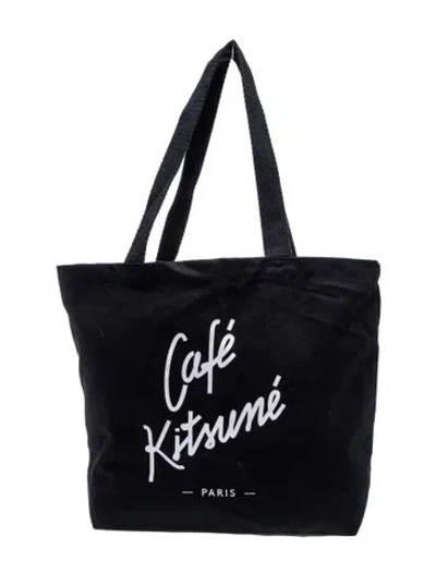 Pre-owned Maison Kitsuné Canvas Tote In Black