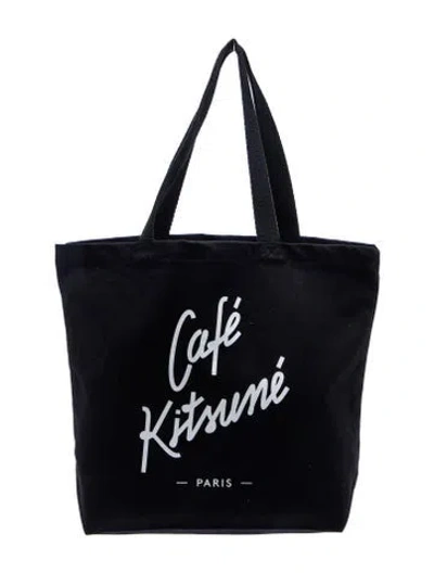 Pre-owned Maison Kitsuné Canvas Tote In Black