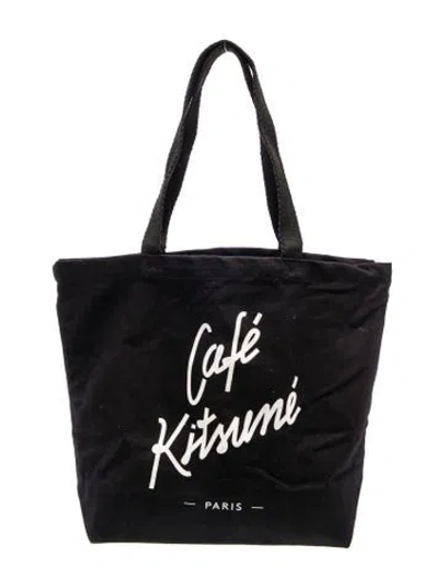Pre-owned Maison Kitsuné Canvas Tote In Black