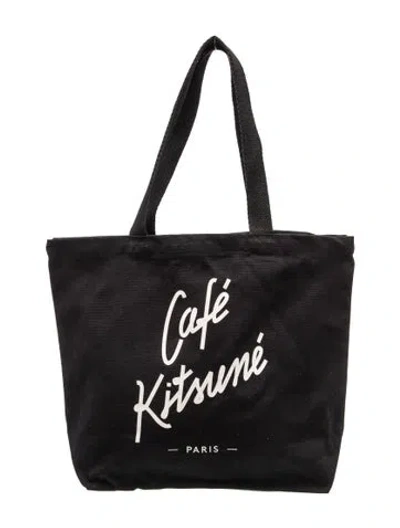 Pre-owned Maison Kitsuné Canvas Tote In Black