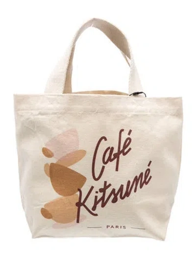 Pre-owned Maison Kitsuné Canvas Tote In Neutral