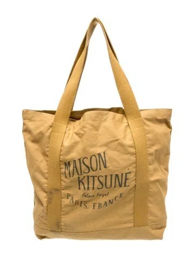 Pre-owned Maison Kitsuné Canvas Tote In Neutral