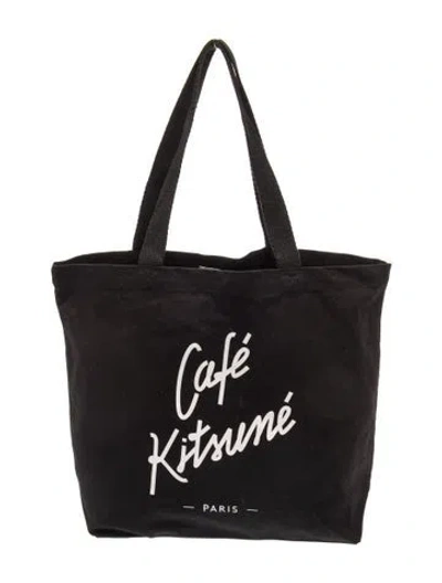 Pre-owned Maison Kitsuné Canvas Tote W/ Tags In Black