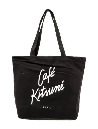 Pre-owned Maison Kitsuné Canvas Tote W/ Tags In Black
