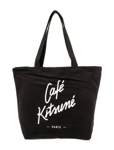 Pre-owned Maison Kitsuné Canvas Tote W/ Tags In Black