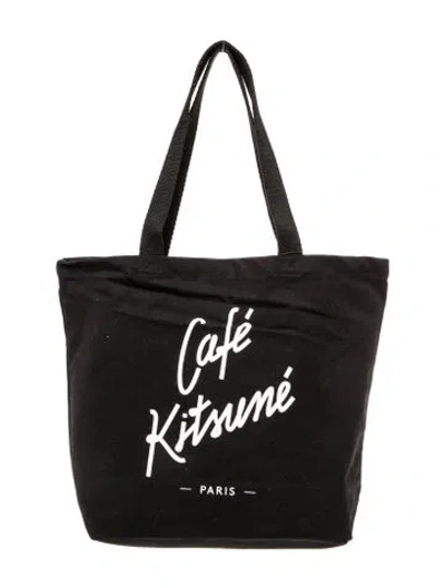 Pre-owned Maison Kitsuné Canvas Tote W/ Tags In Black