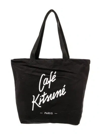 Pre-owned Maison Kitsuné Canvas Tote W/ Tags In Black