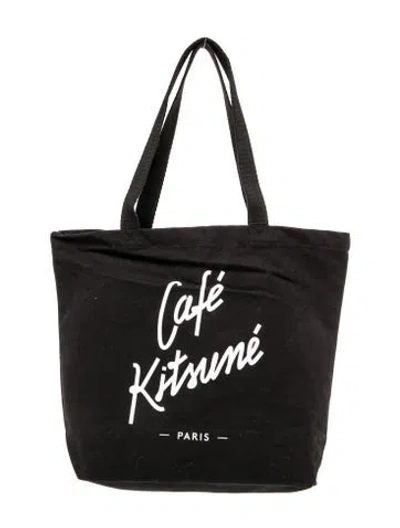 Pre-owned Maison Kitsuné Canvas Tote W/ Tags In Black