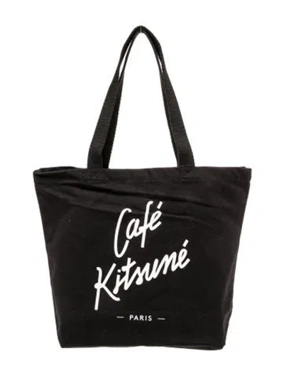 Pre-owned Maison Kitsuné Canvas Tote W/ Tags In Black