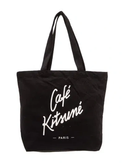 Pre-owned Maison Kitsuné Canvas Tote W/ Tags In Black