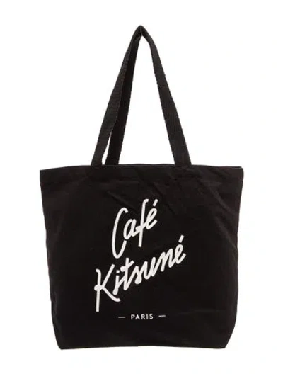 Pre-owned Maison Kitsuné Canvas Tote W/ Tags In Black