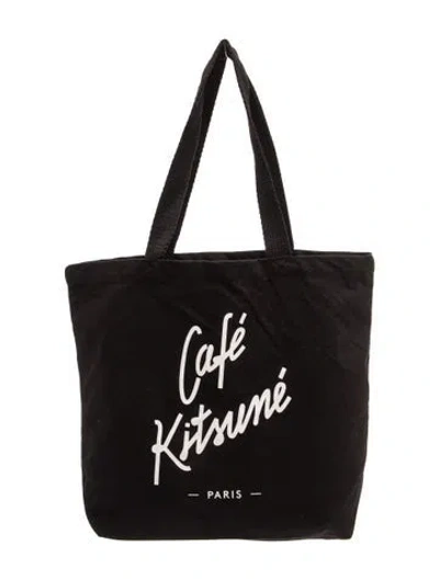 Pre-owned Maison Kitsuné Canvas Tote W/ Tags In Black