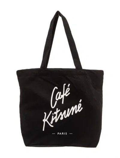 Pre-owned Maison Kitsuné Canvas Tote W/ Tags In Black