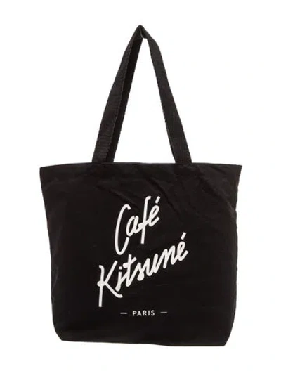 Pre-owned Maison Kitsuné Canvas Tote W/ Tags In Black