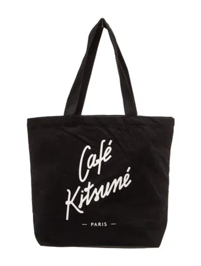 Pre-owned Maison Kitsuné Canvas Tote W/ Tags In Black