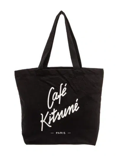 Pre-owned Maison Kitsuné Canvas Tote W/ Tags In Black