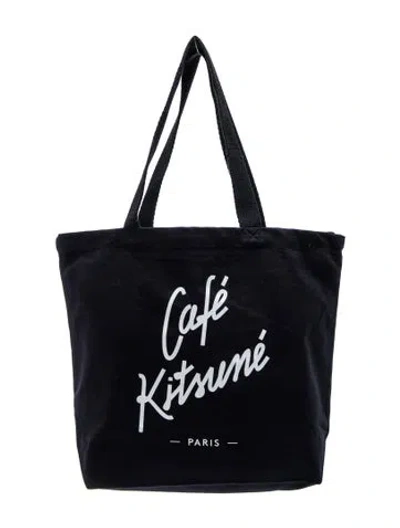 Pre-owned Maison Kitsuné Canvas Tote W/ Tags In Black