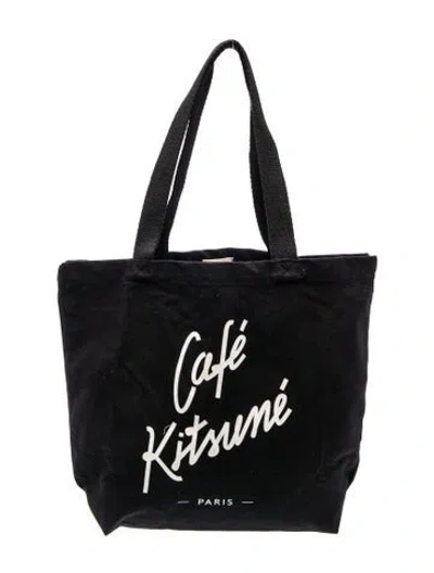 Pre-owned Maison Kitsuné Canvas Tote W/ Tags In Black