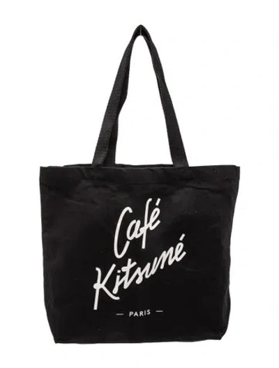 Pre-owned Maison Kitsuné Canvas Tote W/ Tags In Black