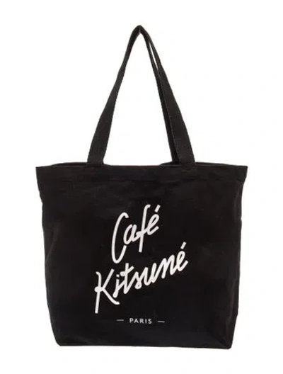 Pre-owned Maison Kitsuné Canvas Tote W/ Tags In Black