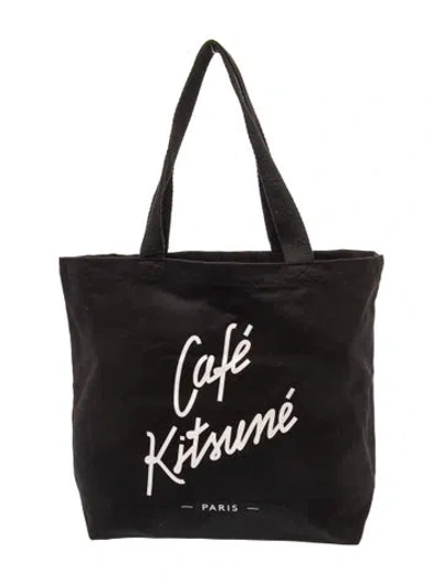 Pre-owned Maison Kitsuné Canvas Tote W/ Tags In Black