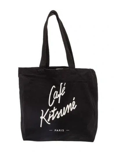 Pre-owned Maison Kitsuné Canvas Tote W/ Tags In Black