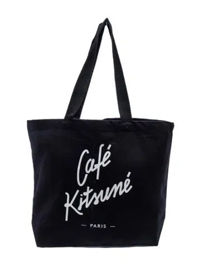 Pre-owned Maison Kitsuné Canvas Tote W/ Tags In Black