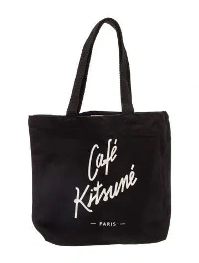 Pre-owned Maison Kitsuné Canvas Tote W/ Tags In Black