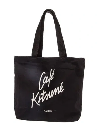 Pre-owned Maison Kitsuné Canvas Tote W/ Tags In Black