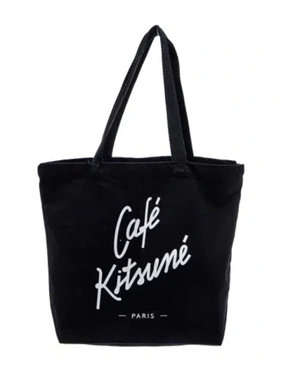 Pre-owned Maison Kitsuné Canvas Tote W/ Tags In Black