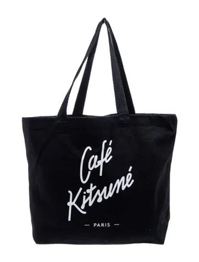 Pre-owned Maison Kitsuné Canvas Tote W/ Tags In Black