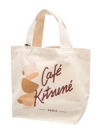 Pre-owned Maison Kitsuné Canvas Tote W/ Tags In Neutral