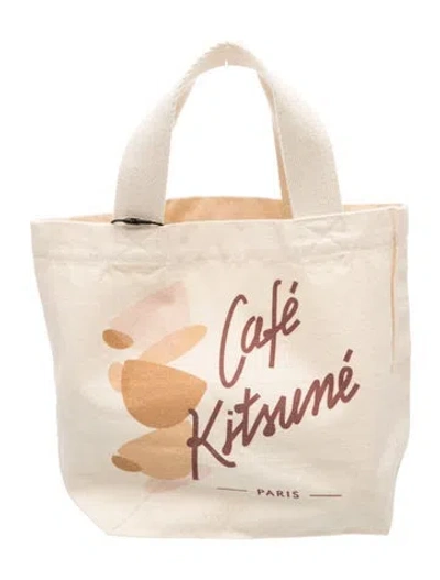 Pre-owned Maison Kitsuné Canvas Tote W/ Tags In Neutral